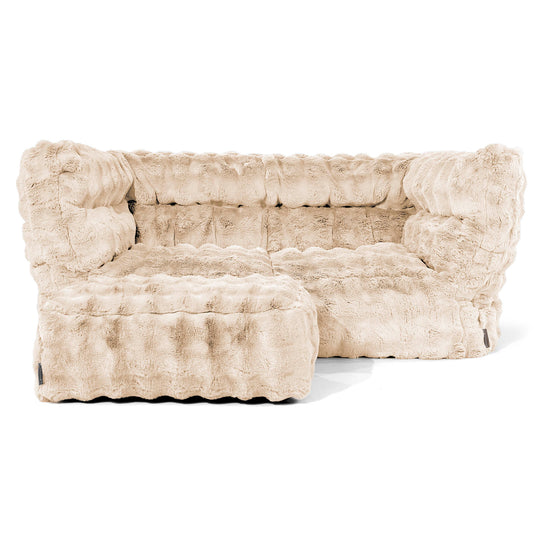 2-Sitzer Louis Sitzsacksofa - Bubble Pelz Creme 02