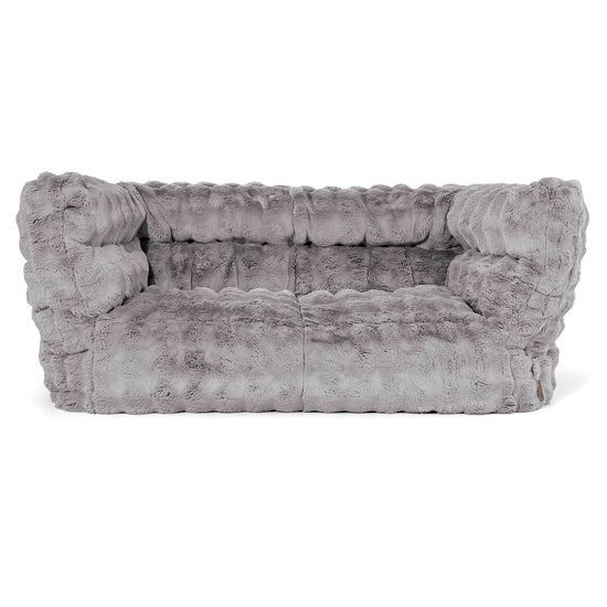 2-Sitzer Louis Sitzsacksofa - Bubble Pelz Grau 01