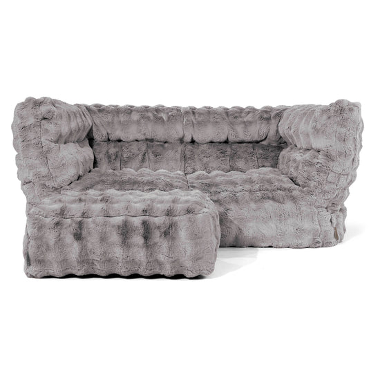 2-Sitzer Louis Sitzsacksofa - Bubble Pelz Grau 02
