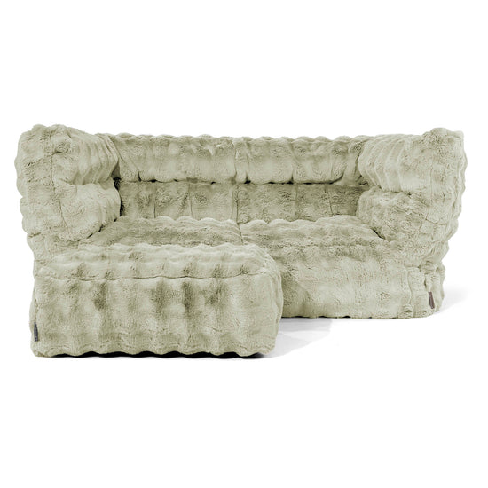 2-Sitzer Louis Sitzsacksofa - Bubble Pelz Salbeigrün 02
