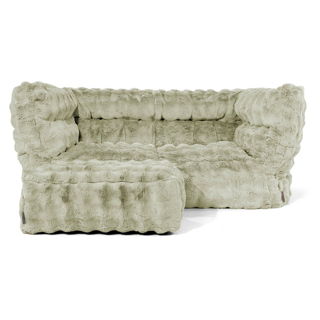 2-Sitzer Louis Sitzsacksofa - Bubble Pelz Salbeigrün 02