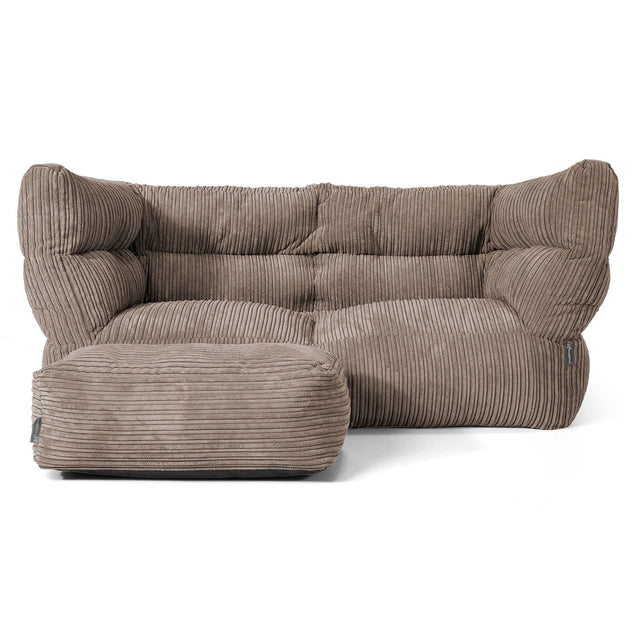 2-Sitzer Louis Sitzsacksofa - Cord Beigegrau 02
