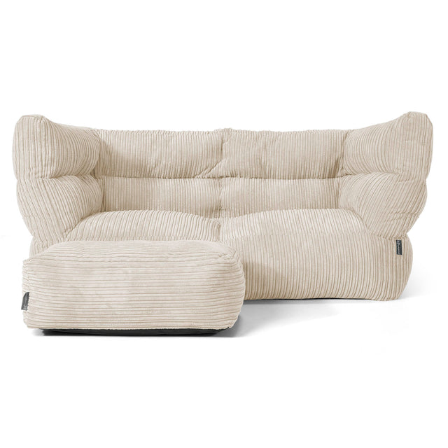 2-Sitzer Louis Sitzsacksofa - Cord Creme 02