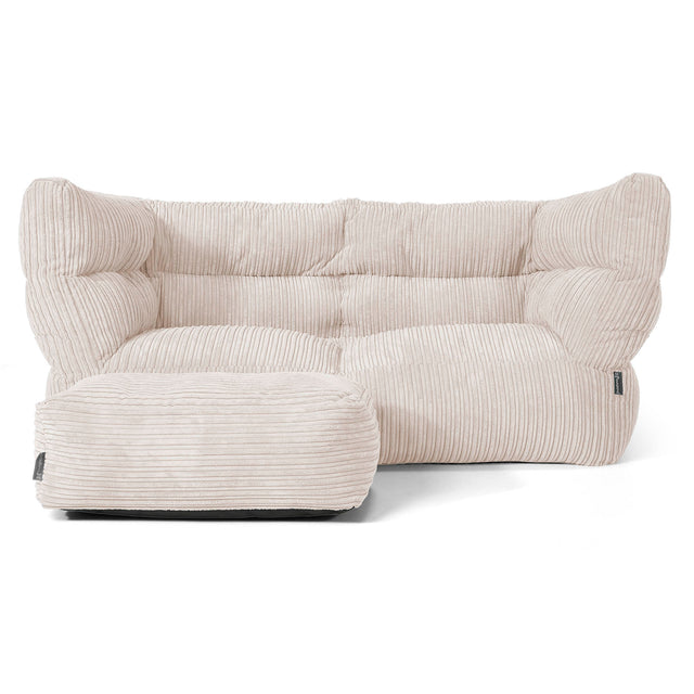 2-Sitzer Louis Sitzsacksofa - Cord Elfenbein 02