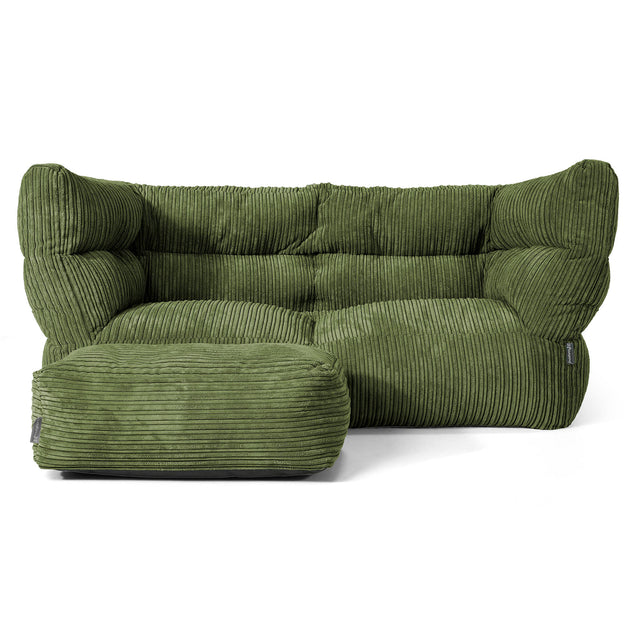 2-Sitzer Louis Sitzsacksofa - Cord Nadelwaldgrün 02