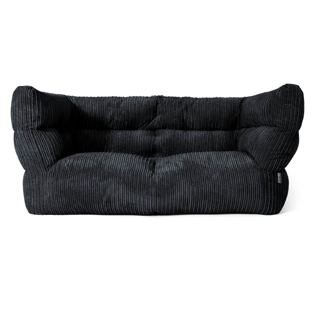 2-Sitzer Louis Sitzsacksofa - Cord Schwarz 01