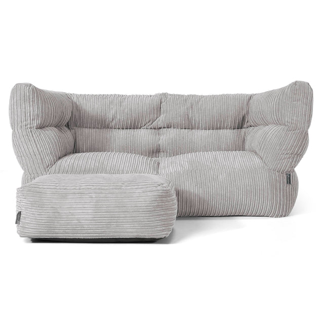 2-Sitzer Louis Sitzsacksofa - Cord Silbergrau 02