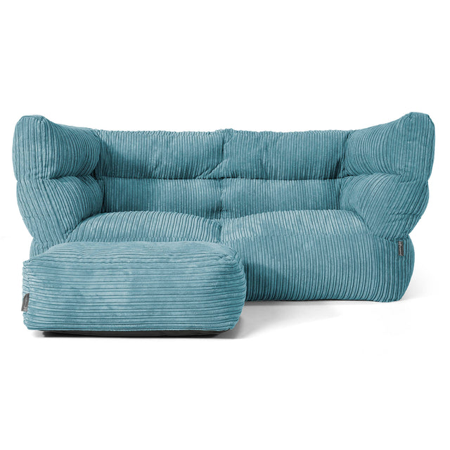 2-Sitzer Louis Sitzsacksofa - Cord Türkis 02