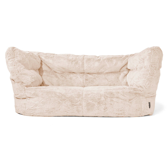 2-Sitzer Louis Sitzsacksofa - Kaninchen Kunstfell Weiß 01