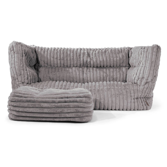 2-Sitzer Louis Sitzsacksofa - Ultra Plüsch Cord Grau 02