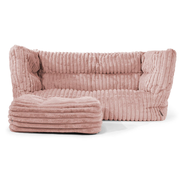 2-Sitzer Louis Sitzsacksofa - Ultra Plüsch Cord Pastellrosa 02