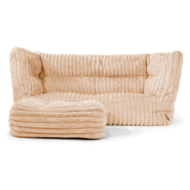 2-Sitzer Louis Sitzsacksofa - Ultra Plüsch Cord Pfirsich 02
