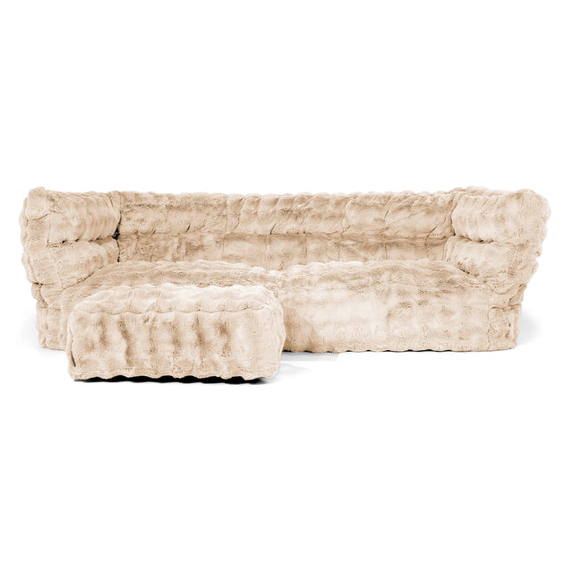 3-Sitzer Louis Sitzsacksofa - Bubble Pelz Creme 02