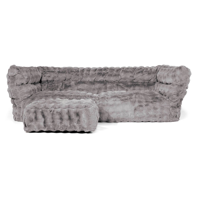 3-Sitzer Louis Sitzsacksofa - Bubble Pelz Grau 02