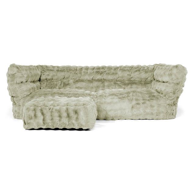 3-Sitzer Louis Sitzsacksofa - Bubble Pelz Salbeigrün 02
