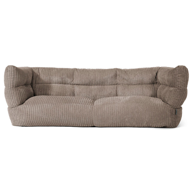 3-Sitzer Louis Sitzsacksofa - Cord Beigegrau 01