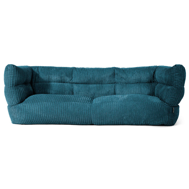 3-Sitzer Louis Sitzsacksofa - Cord Blaugrün 01