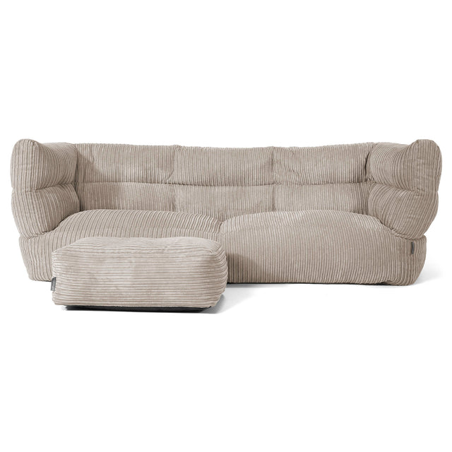 3-Sitzer Louis Sitzsacksofa - Cord Nerzfarben 02