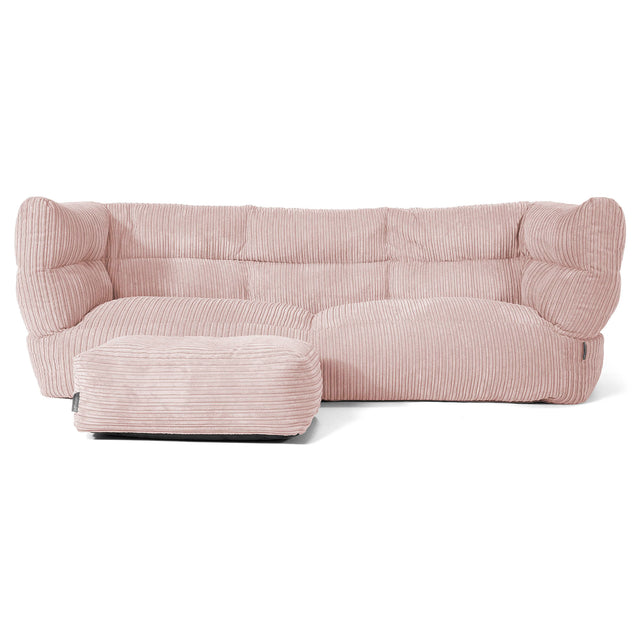 3-Sitzer Louis Sitzsacksofa - Cord Rosa 02