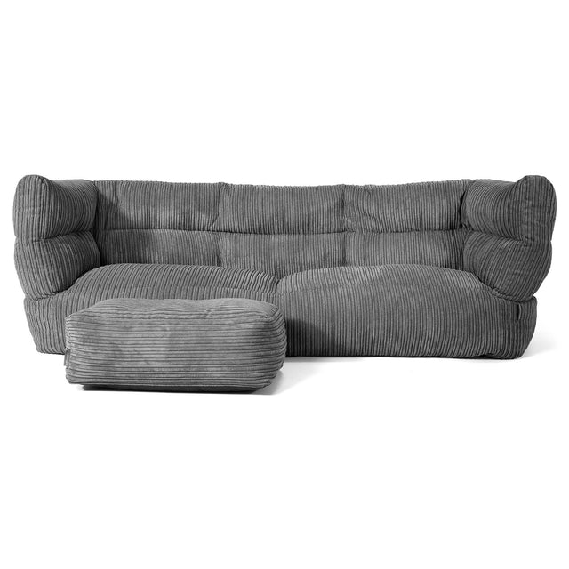 3-Sitzer Louis Sitzsacksofa - Cord Schiefergrau 02