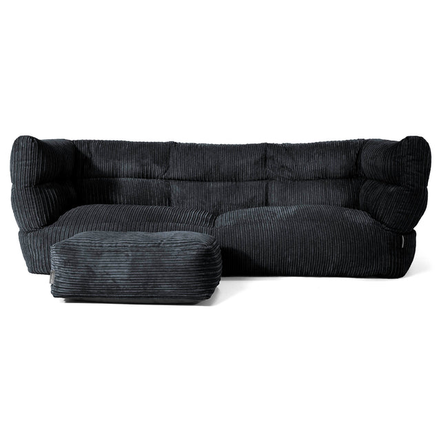 3-Sitzer Louis Sitzsacksofa - Cord Schwarz 02