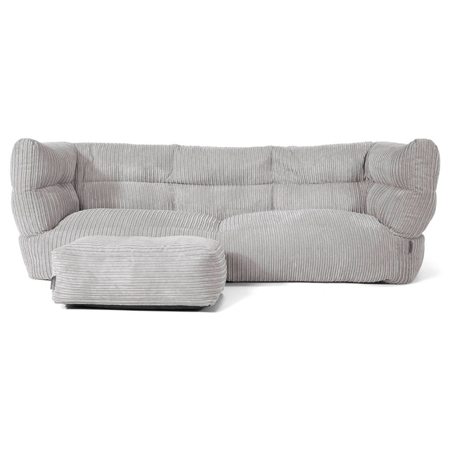 3-Sitzer Louis Sitzsacksofa - Cord Silbergrau 02