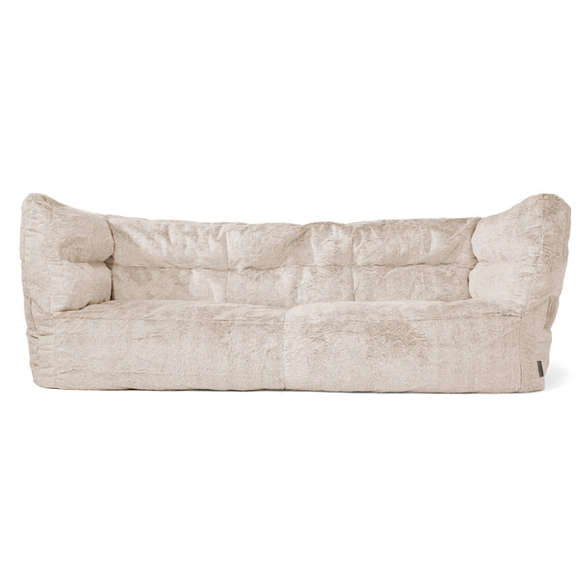 3-Sitzer Louis Sitzsacksofa - Kaninchen Kunstfell Goldbraun 01