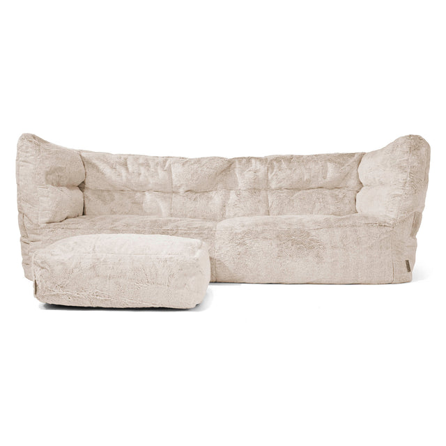 3-Sitzer Louis Sitzsacksofa - Kaninchen Kunstfell Goldbraun 02