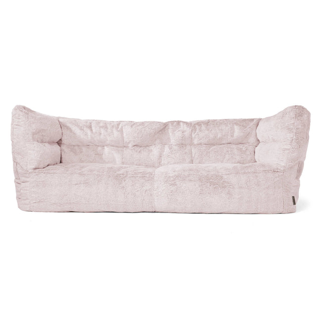3-Sitzer Louis Sitzsacksofa - Kaninchen Kunstfell Pastellrosa 01