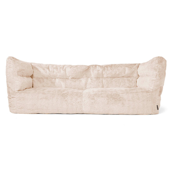 3-Sitzer Louis Sitzsacksofa - Kaninchen Kunstfell Weiß 01