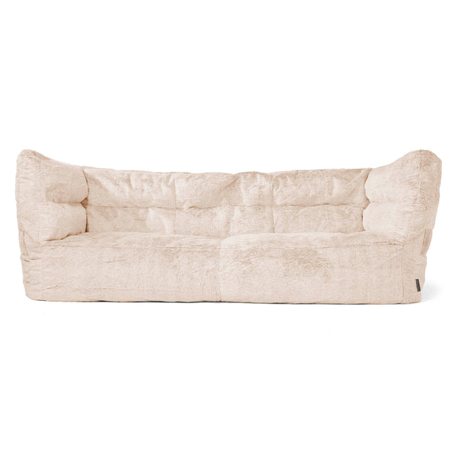 3-Sitzer Louis Sitzsacksofa - Kaninchen Kunstfell Weiß 01