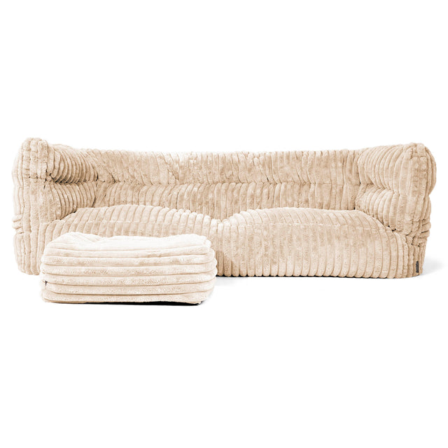 3-Sitzer Louis Sitzsacksofa - Ultra Plüsch Cord Creme 02