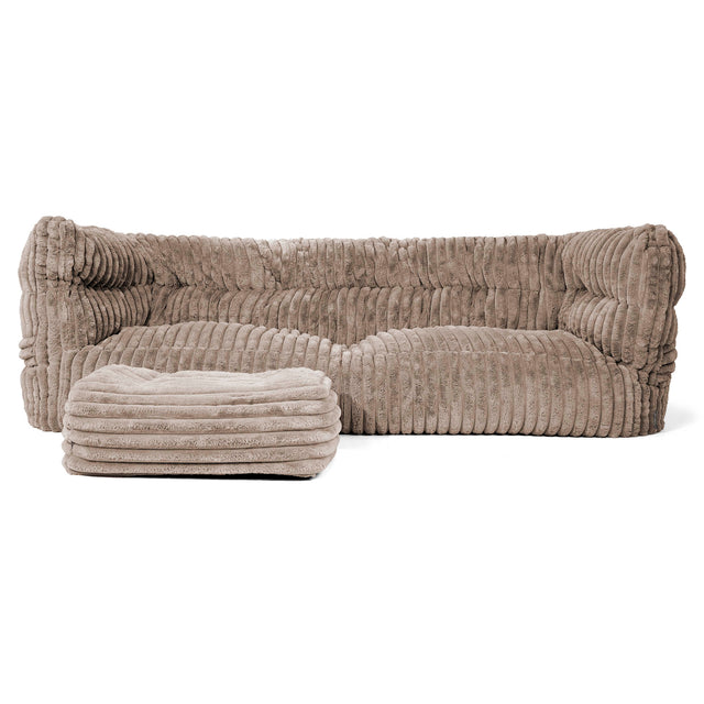 3-Sitzer Louis Sitzsacksofa - Ultra Plüsch Cord Nerzfarben 02