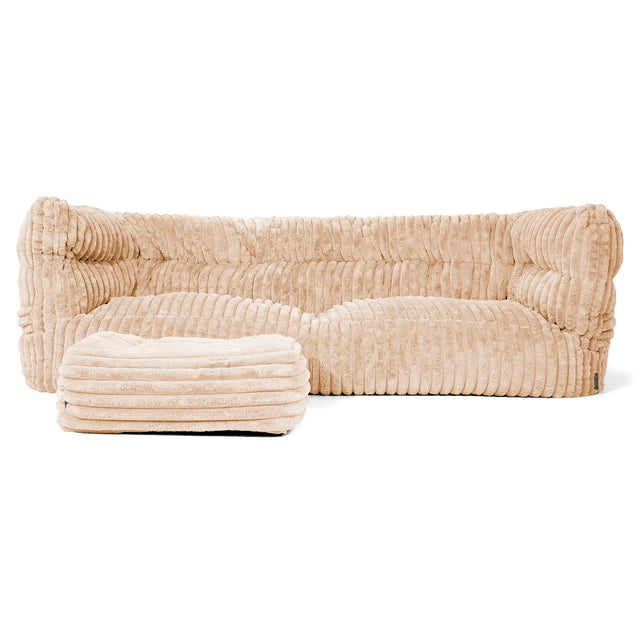 3-Sitzer Louis Sitzsacksofa - Ultra Plüsch Cord Pfirsich 02