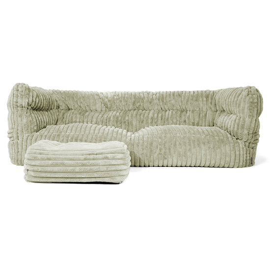 3-Sitzer Louis Sitzsacksofa - Ultra Plüsch Cord Salbeigrün 02