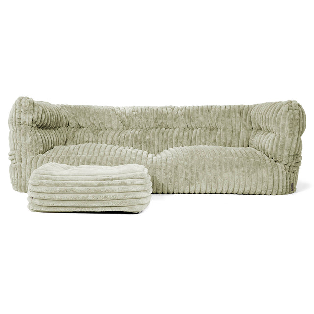 3-Sitzer Louis Sitzsacksofa - Ultra Plüsch Cord Salbeigrün 02