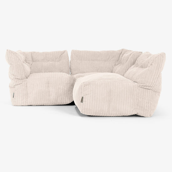 3-Sitzer Modulares Sofa-Set - Cord Elfenbein 04