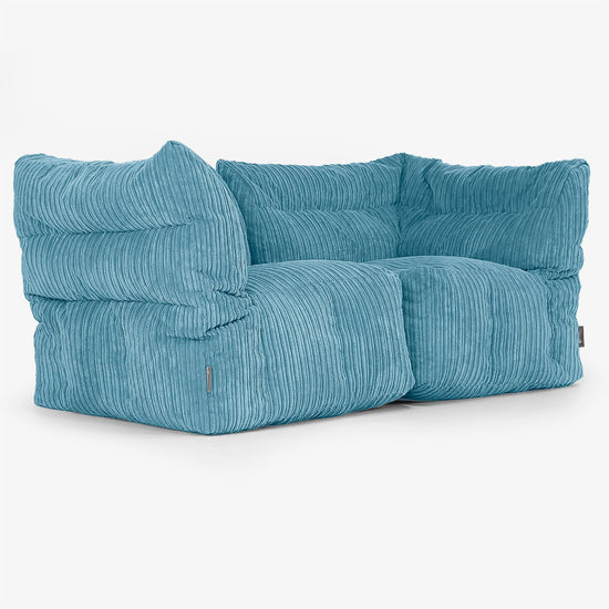 2-Sitzer Modulares Sofa-Set - Cord Türkis 02