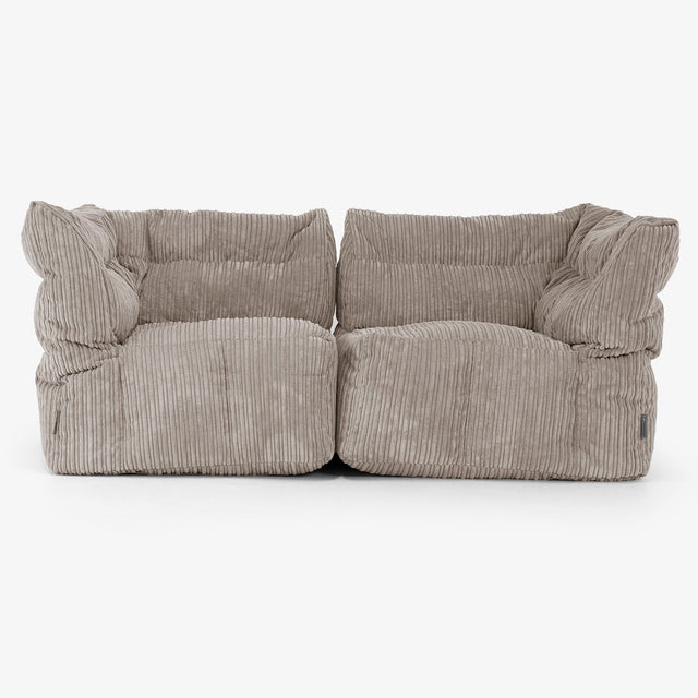 2-Sitzer Modulares Sofa-Set - Cord Beigegrau 01