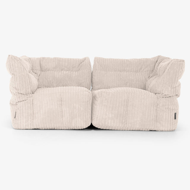 2-Sitzer Modulares Sofa-Set - Cord Elfenbein 01