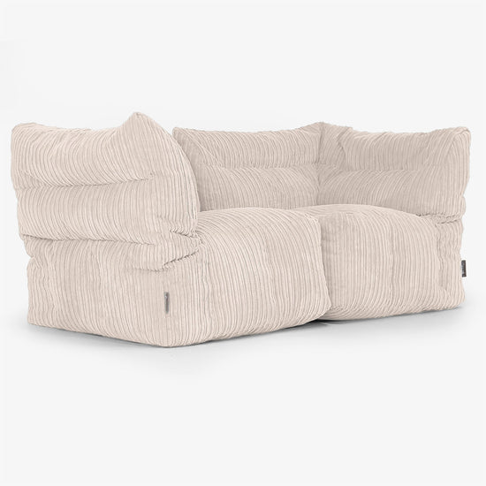 2-Sitzer Modulares Sofa-Set - Cord Elfenbein 02