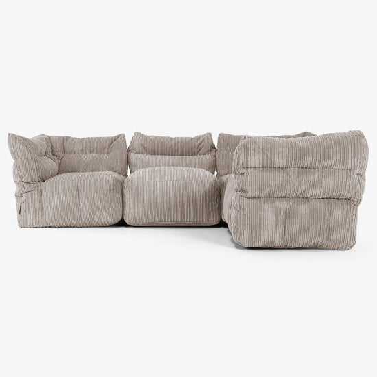 4-Sitzer Modulares Ecksofa-Set - Cord Beigegrau 02