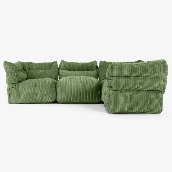 4-Sitzer Modulares Ecksofa-Set - Cord Nadelwaldgrün 02