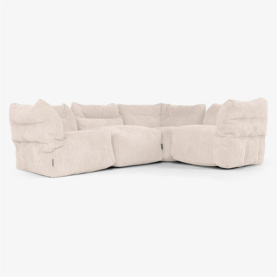 4-Sitzer Modulares Ecksofa-Set - Cord Elfenbein 01