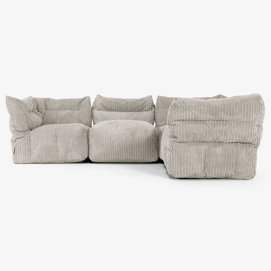 4-Sitzer Modulares Ecksofa-Set - Cord Nerzfarben 02