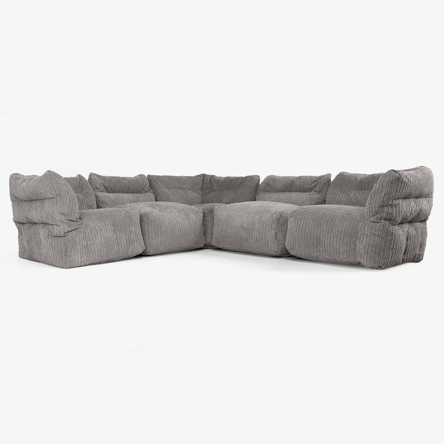 5-Sitzer Modulares Ecksofa-Set - Cord Graphitgrau 01
