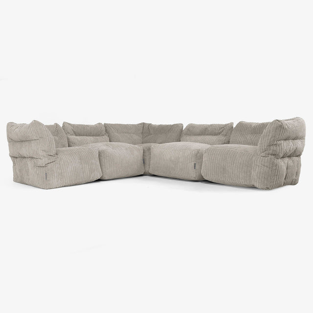 5-Sitzer Modulares Ecksofa-Set - Cord Nerzfarben 01
