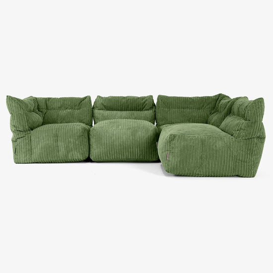 4-Sitzer Modulares Sofa-Set - Cord Nadelwaldgrün 03