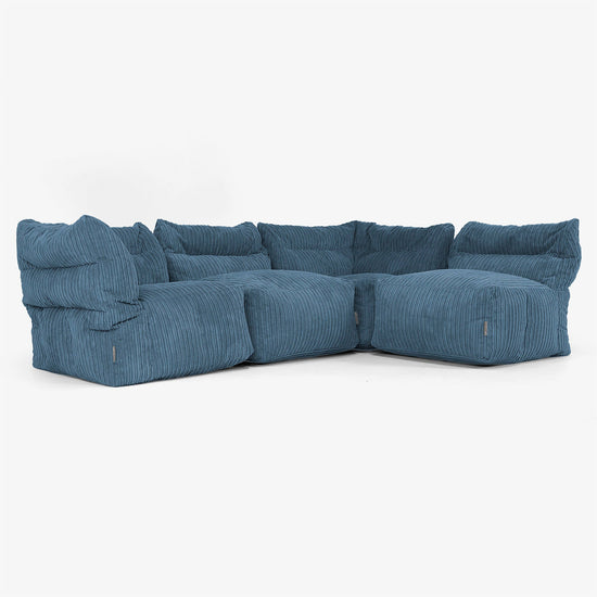 4-Sitzer Modulares Sofa-Set - Cord Marineblau 04