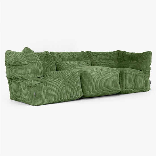 3-Sitzer Modulares Sofa-Set - Cord Nadelwaldgrün 02